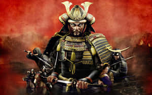 Intense Samurai Warrior In Battle Wallpaper