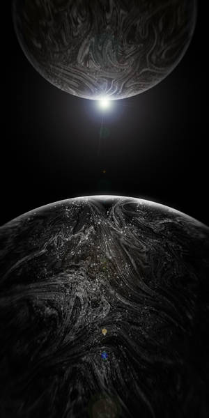 Iphone Xs Max Oled Grey Planets Wallpaper