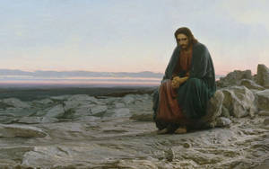 Jesus Praying Alone Wallpaper