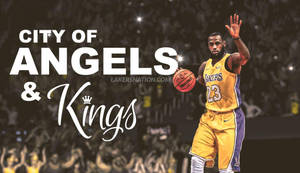 Lebron James Lakers City Of Angels Wallpaper