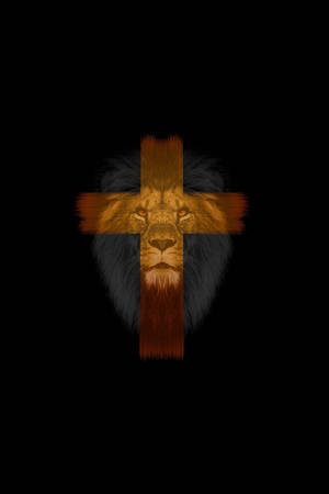 Lion Head Cross Wallpaper