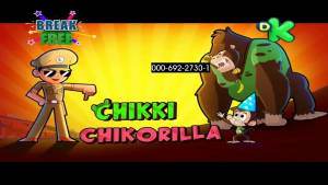 Little Singham And Chikki With A Gorilla Wallpaper