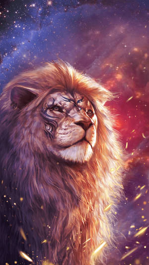 Majestic Lion Galaxy Wallpaper