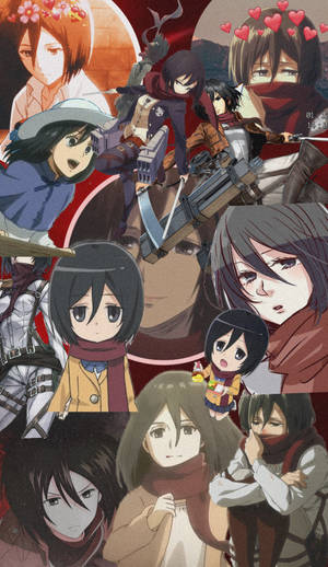 Mikasa Ackerman Collage Wallpaper