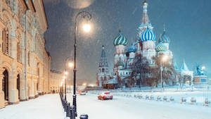 Moscow Russia Red Square Winter Wallpaper