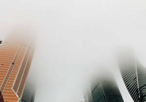 Moscow Russia Skyscrapers Fog Wallpaper