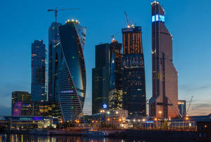 Moscow Russia Supertall Skyscrapers Wallpaper
