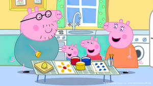 Painting With Family Peppa Pig Tablet Wallpaper