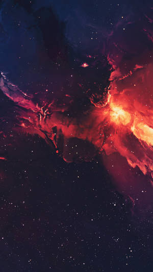 Samsung Galaxy 4k Outer Space Red Galaxy Wallpaper