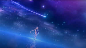 Shooting Star Motion With Anime Girl Wallpaper