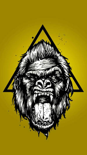 Sketch Art Gorilla Iphone Wallpaper