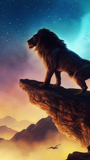 Standing Lion Galaxy Fantasy Art Wallpaper