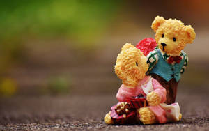 Teddy Bear Couple Figurine Wallpaper