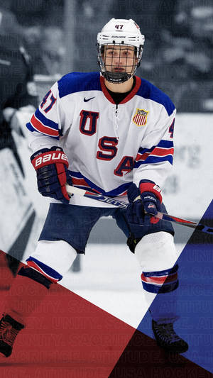 Usa Ice Hockey Player In Ntdp Wallpaper