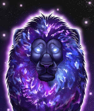 White-eyed Purple Lion Galaxy Wallpaper