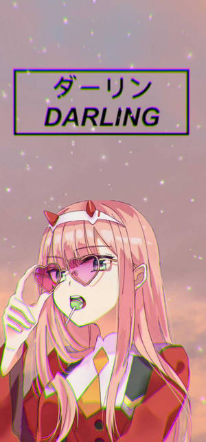 Zero Two With Shades Phone Wallpaper
