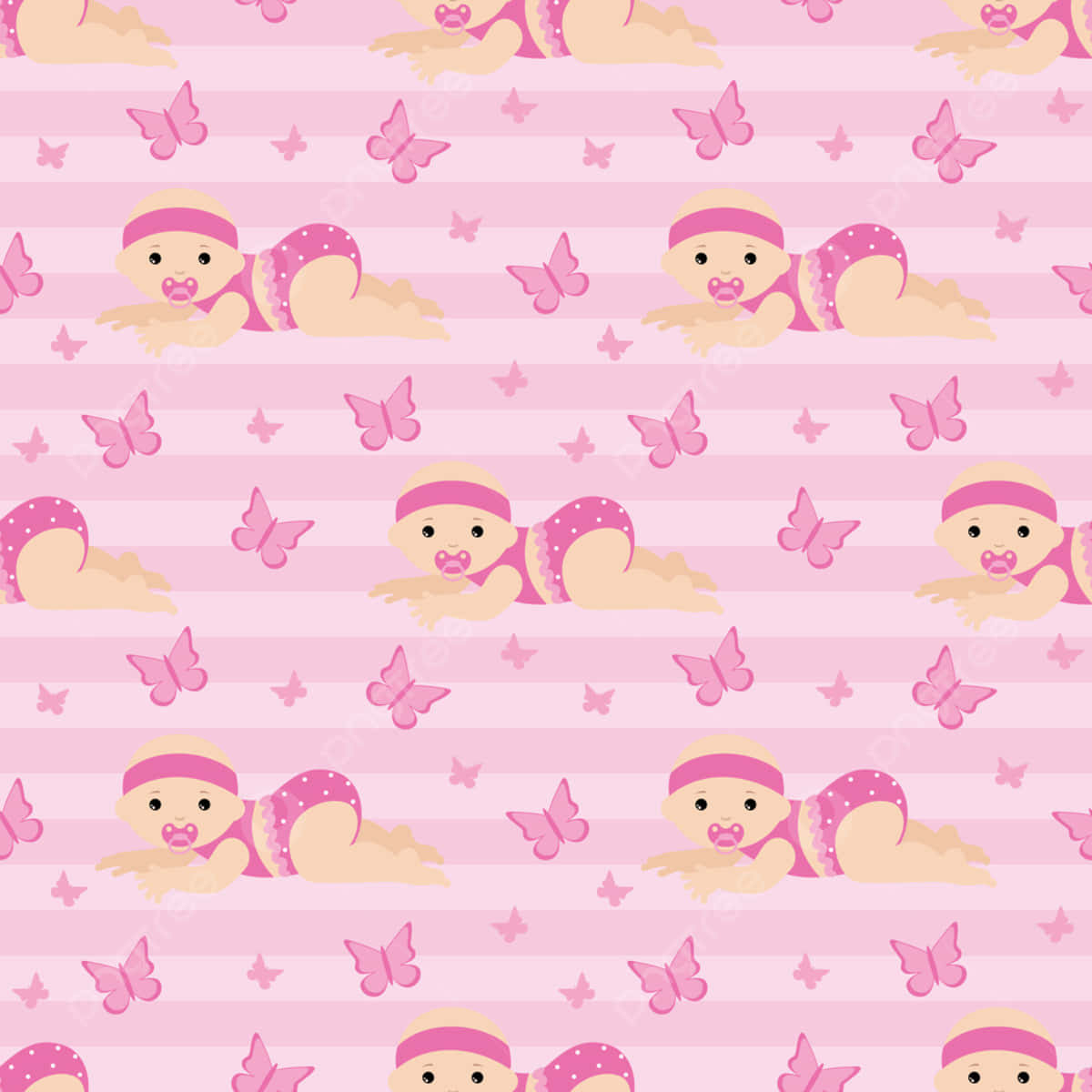 A Beautiful Baby Girl In Pink