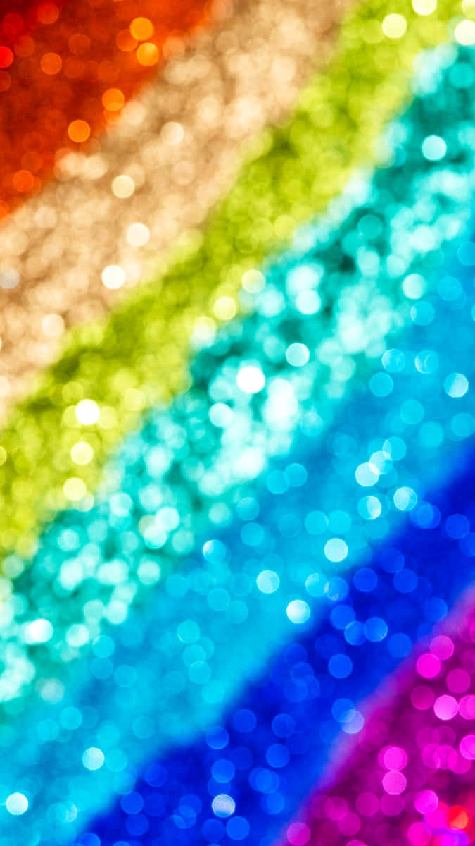 A Beautiful Burst Of Rainbow Sparkles In The Night Sky