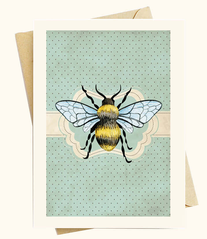 A Beautiful Vintage Bee Resting On A Bright Summer Flower