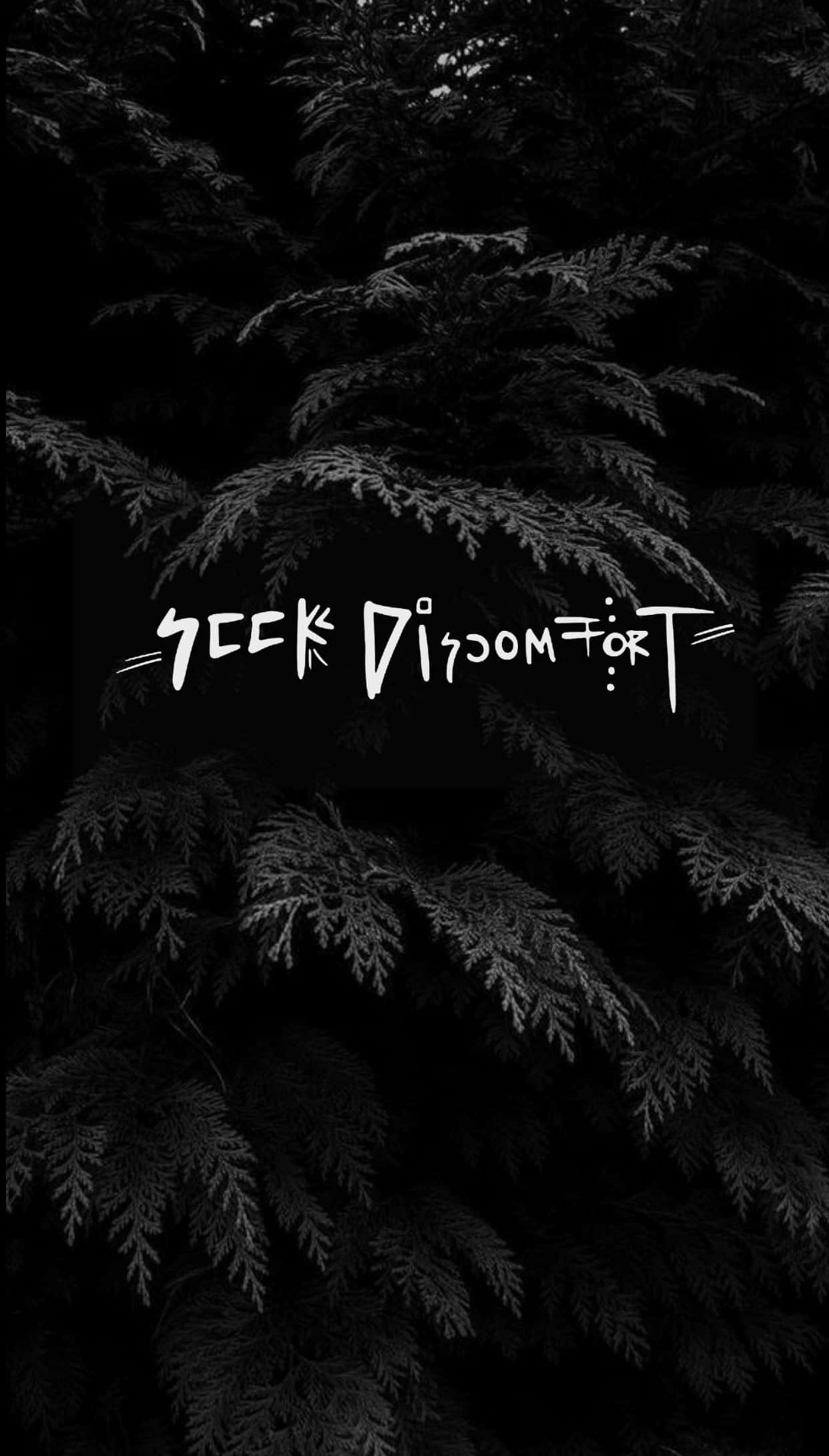 A Black And White Image Of A Tree With The Words'seek Discord'