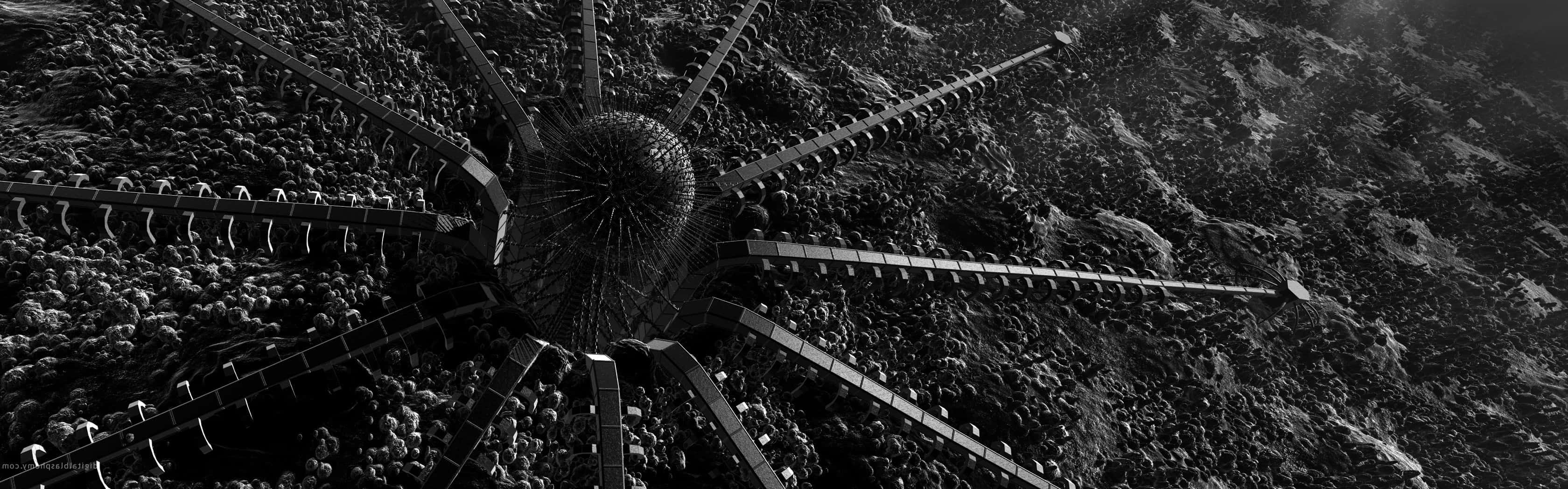 A Black And White Photo Of A Large Structure