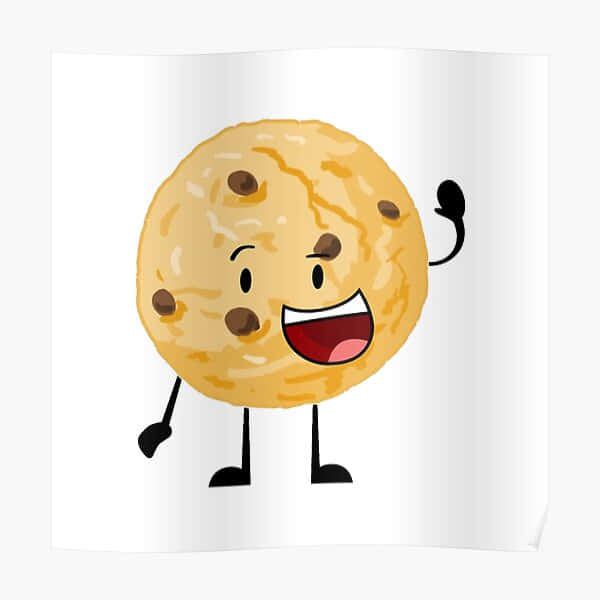 A Cartoon Cookie Character With A Smile And A Thumbs Up Poster