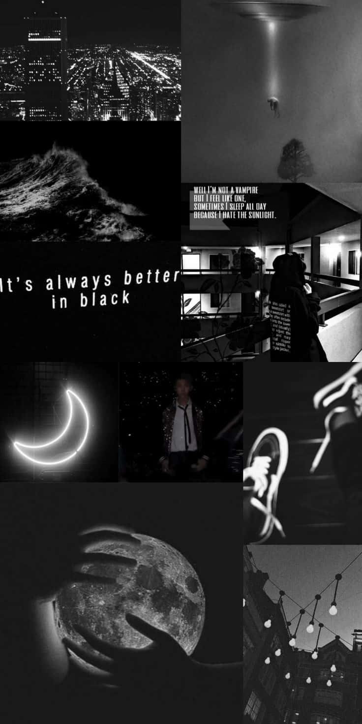 A Collage Of Black And White Photos With The Words It's Always Better In The Dark