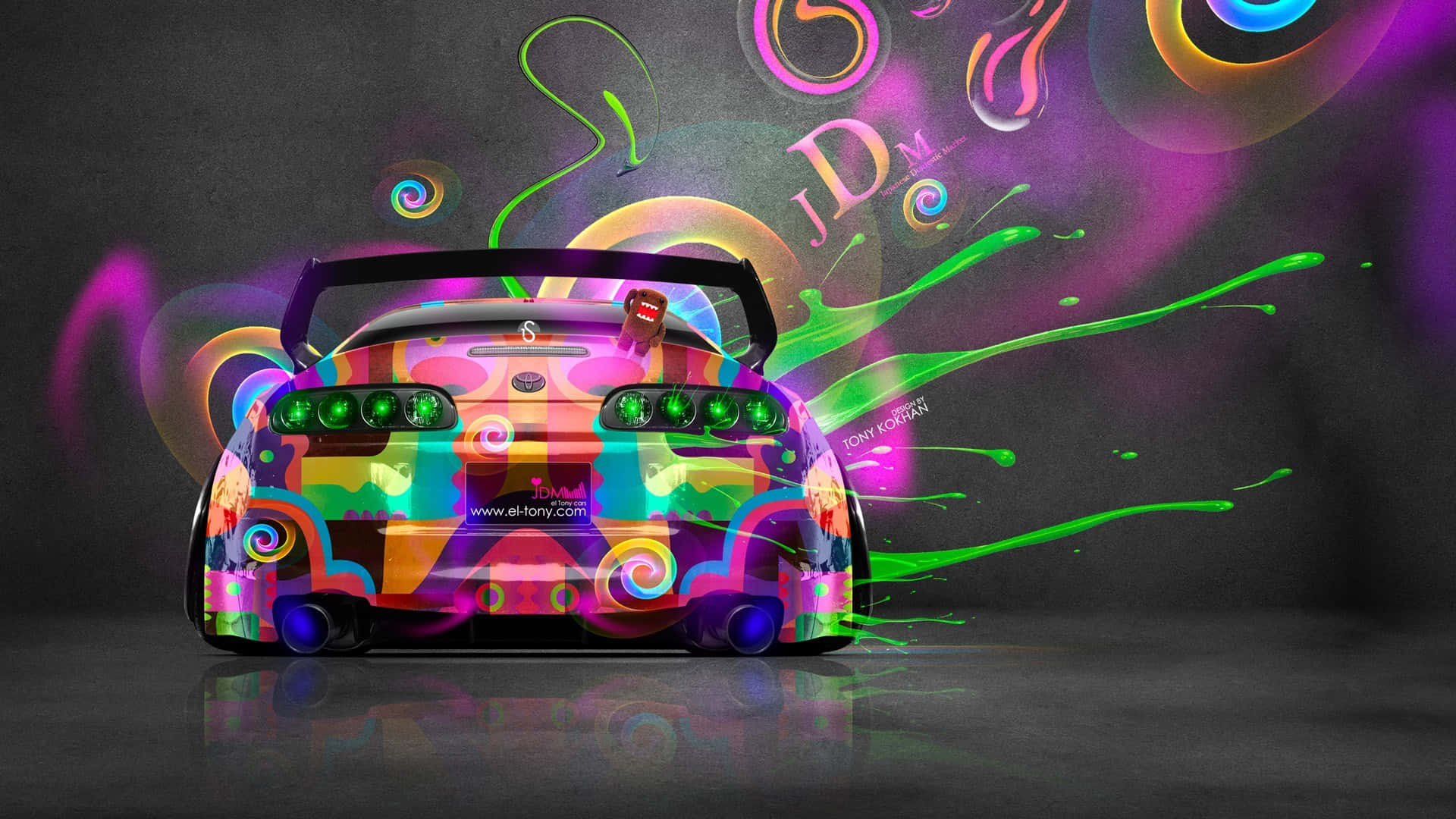 A Colorful Car With Colorful Paint On It