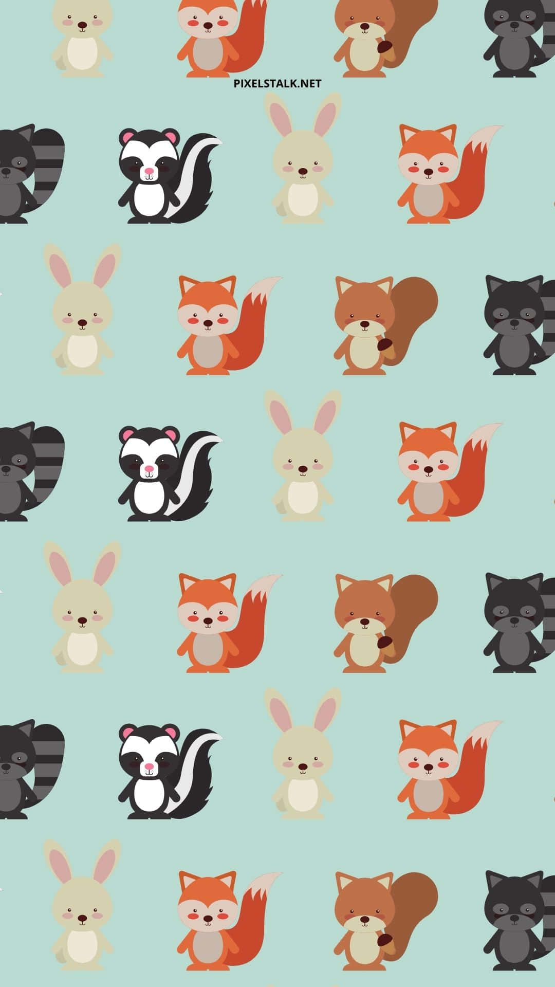 A Cute Pattern Of Animals In The Forest