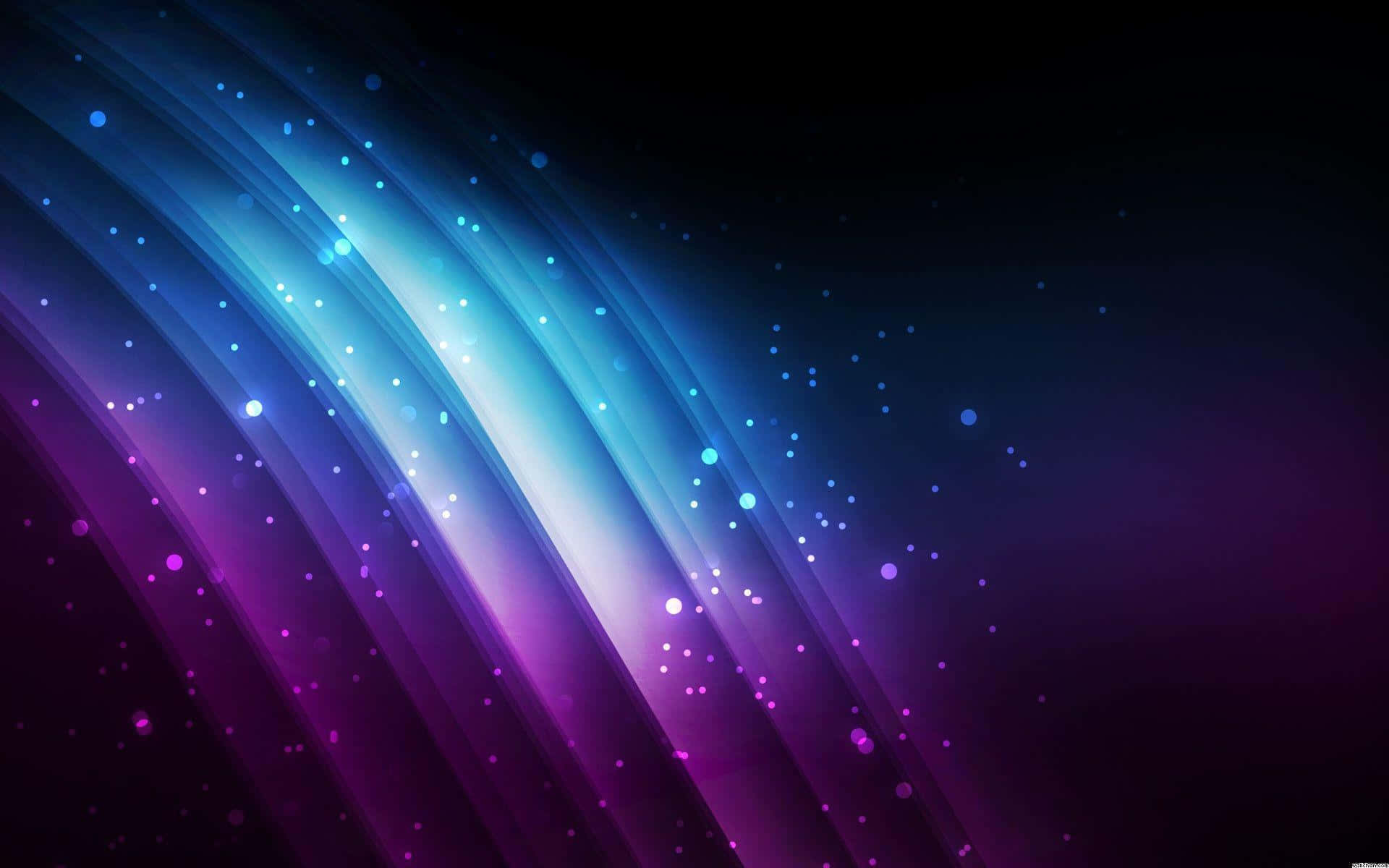 A Desktop Setup In Bright Cool Blue And Purple Hues