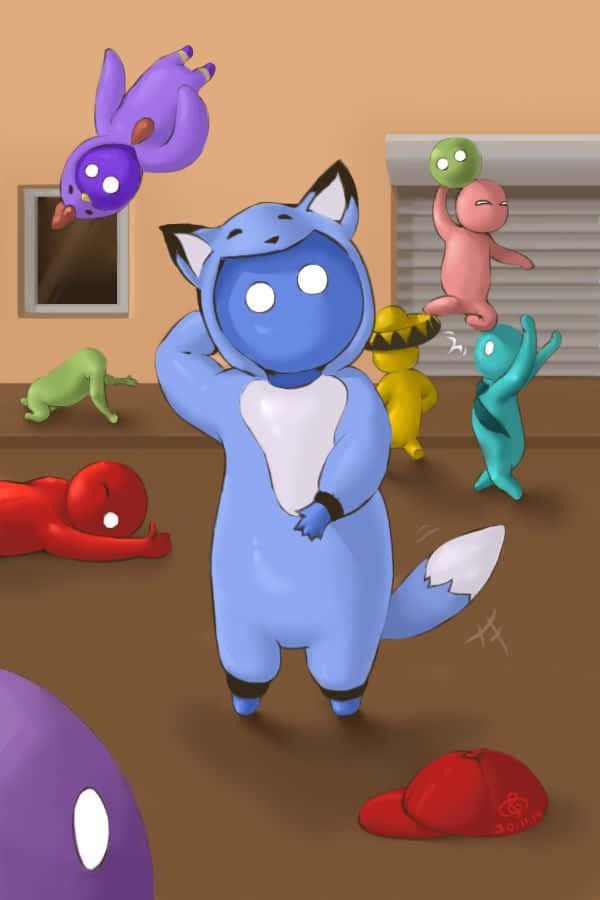 A Group Of People In A Room With A Bunch Of Animals
