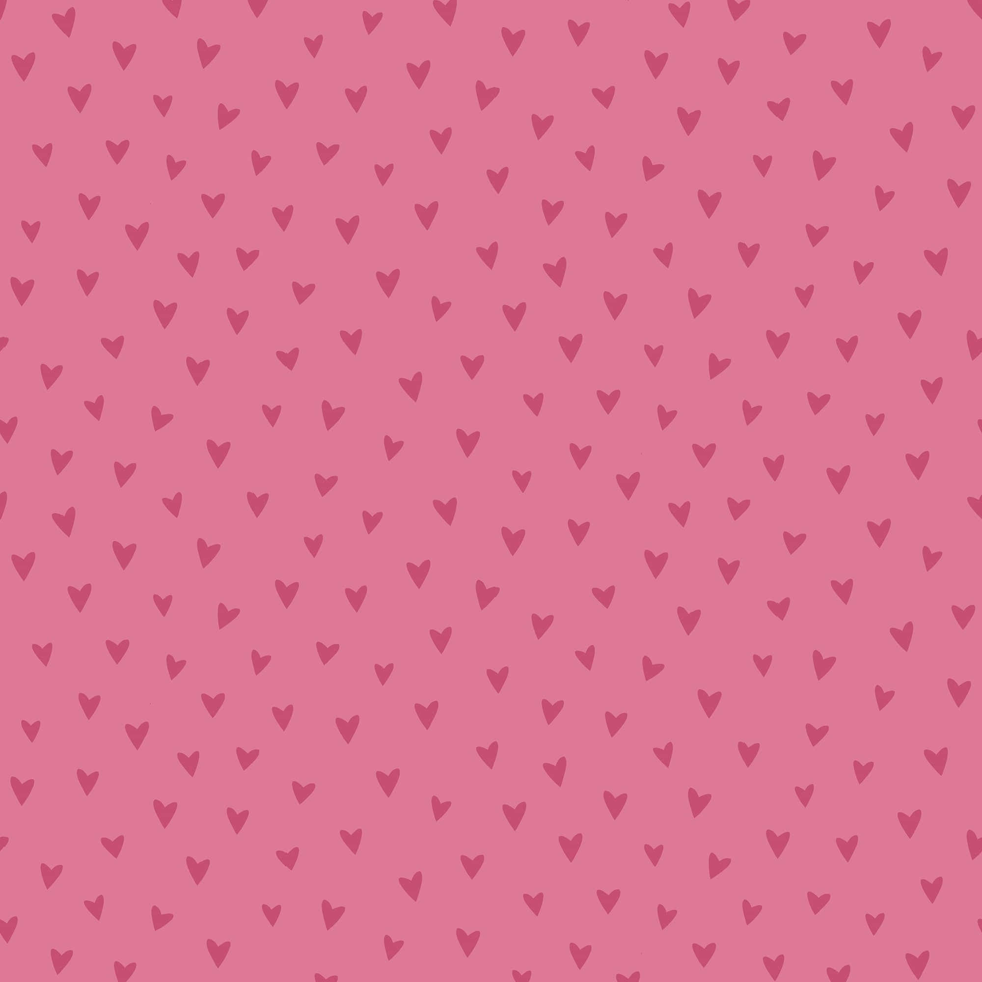 A Pink Background With Hearts On It