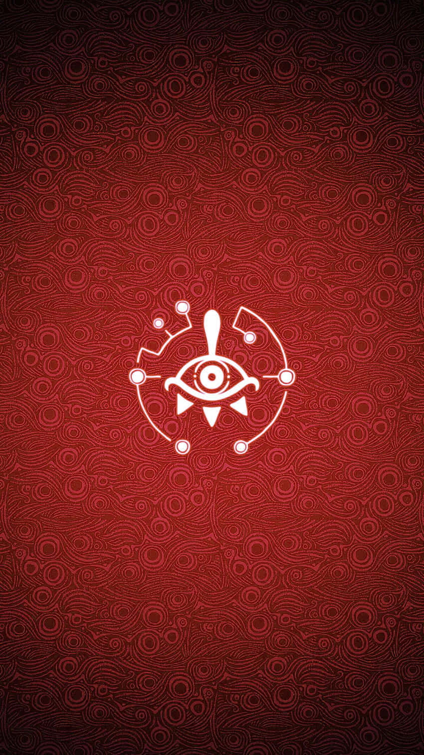 A Red Background With A White Circle And A White Eye