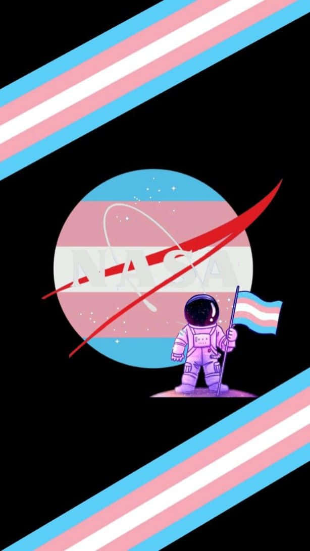 A Space Astronaut With A Flag And A Space Shuttle