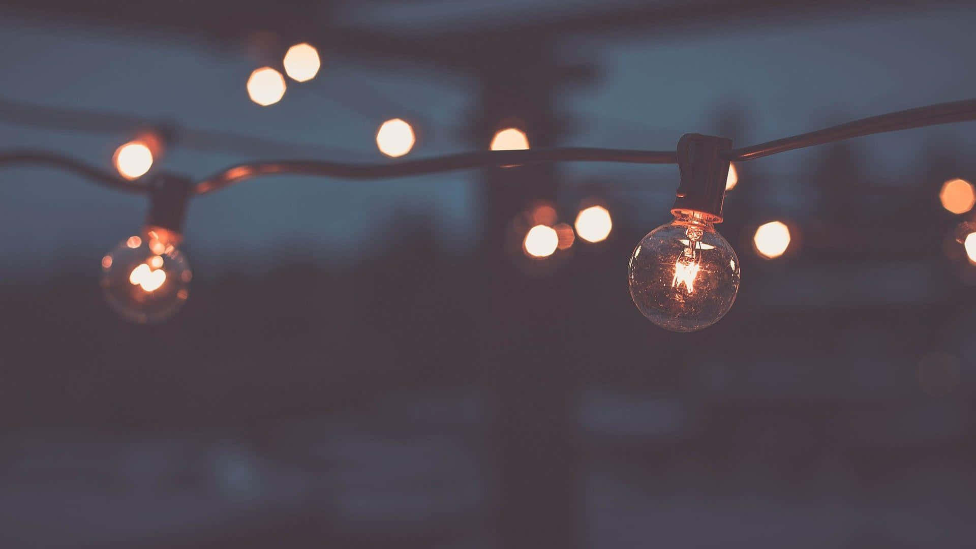 A String Of Lights With Lights On It