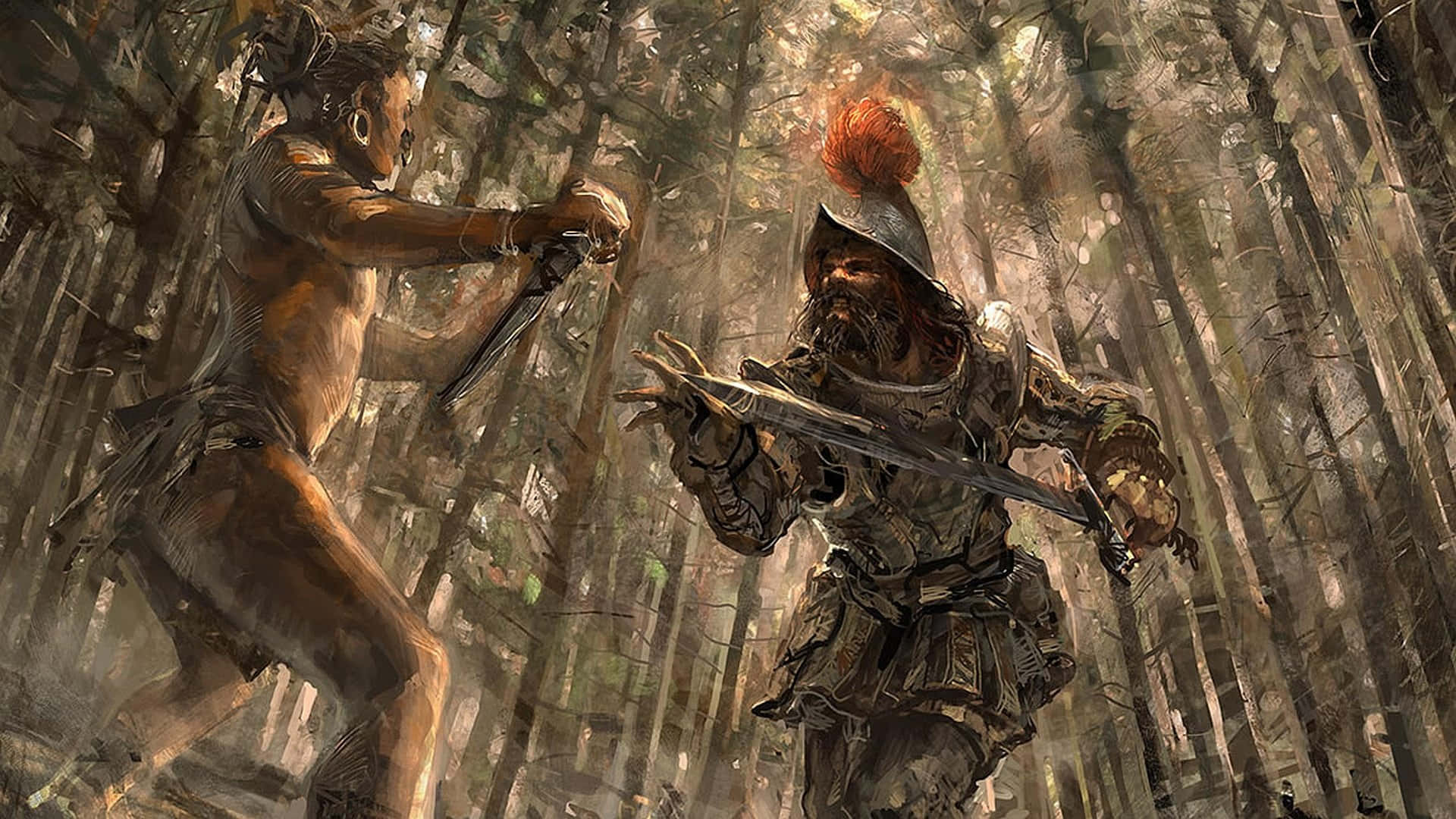 An Aztec Warrior Doing Battle