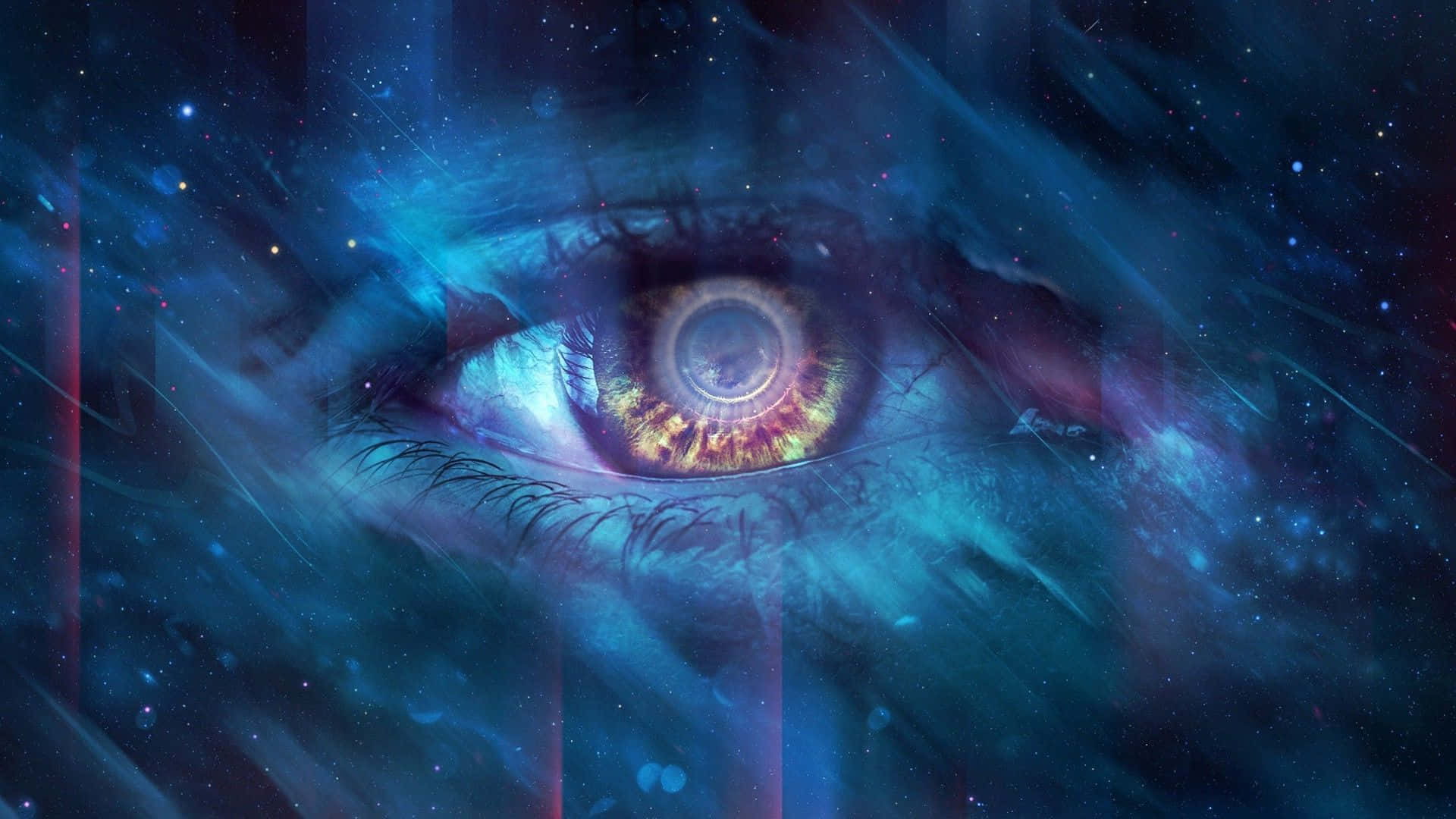 An Eye With A Starry Background