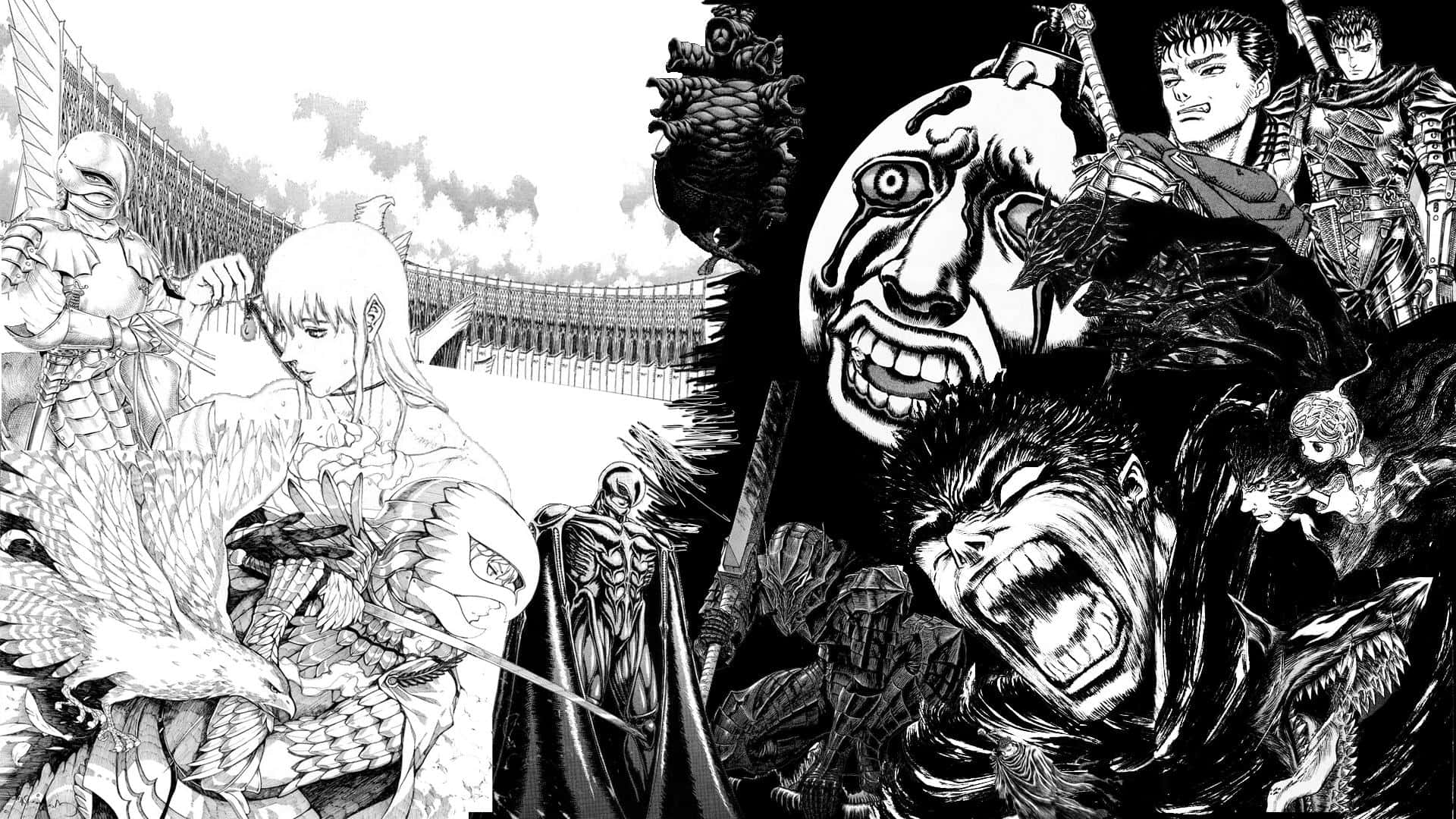 Berserk Manga Greyscale Artwork