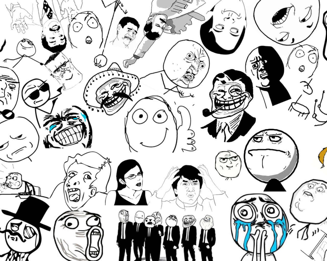 Black And White Troll Faces Meme Laptop