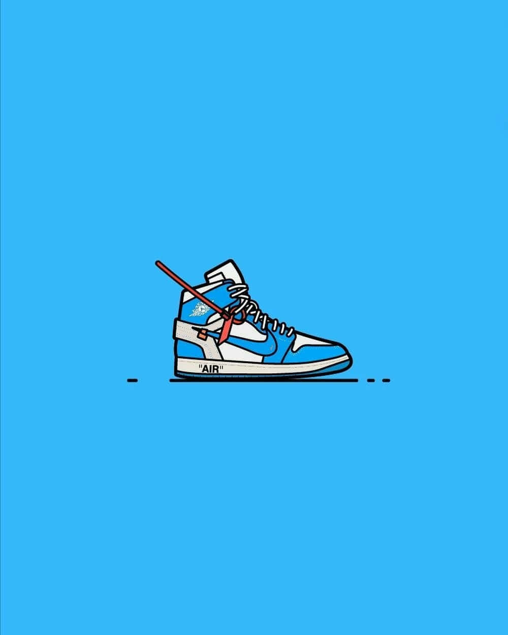 Blue High Top Sneaker Illustration