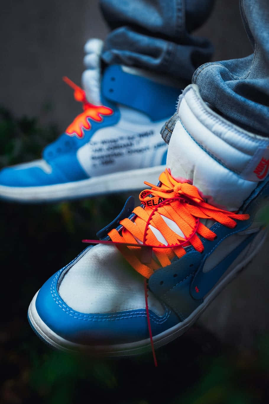 Blueand Orange Sneakers Closeup