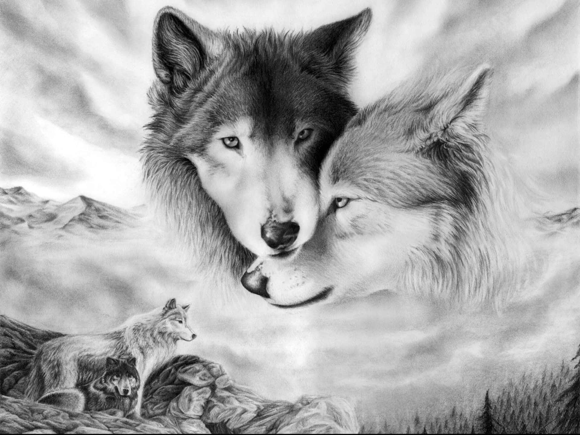 Bold, Mystical Wolf In The Midst Of Ethereal Fog