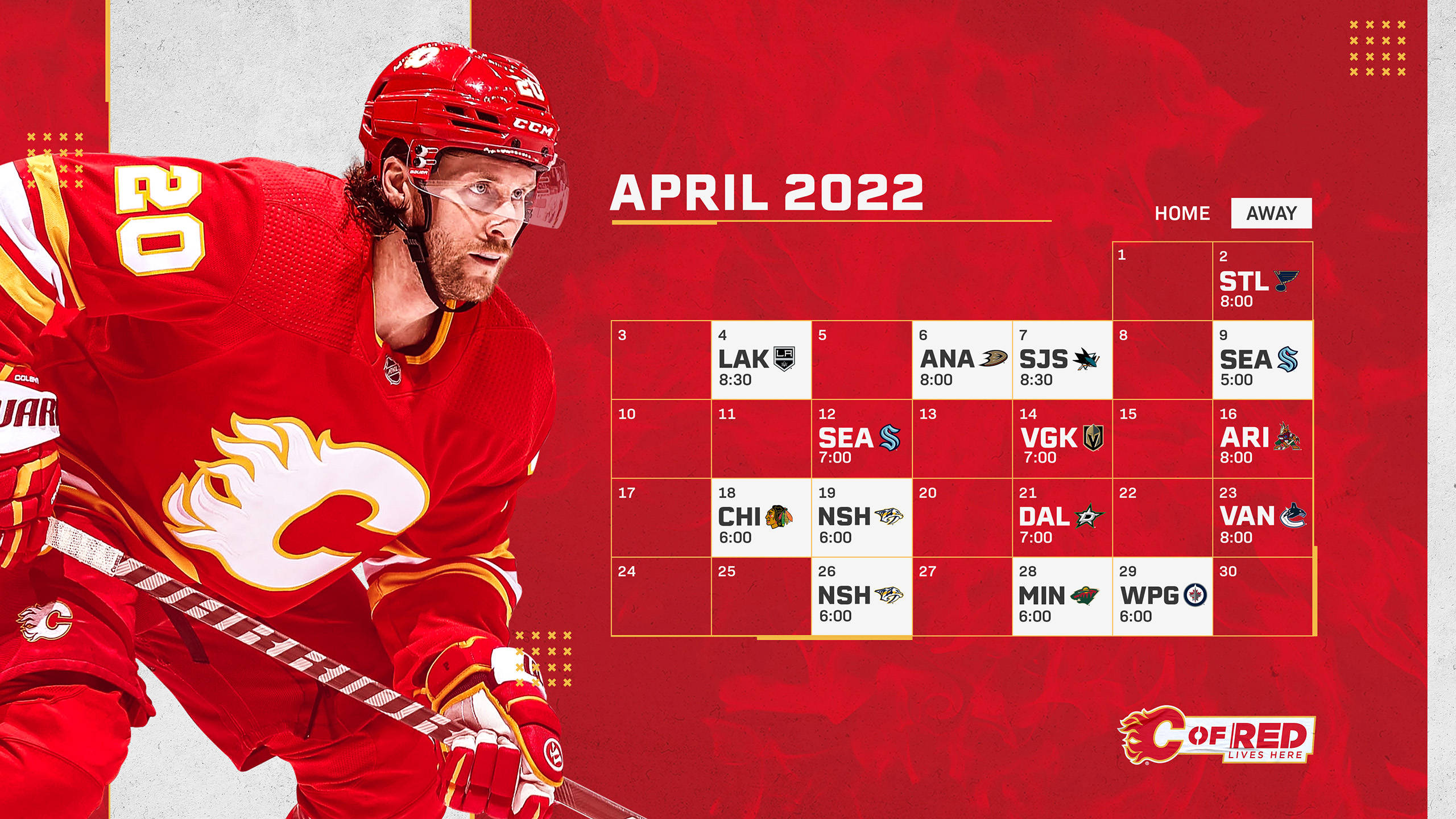 Download free Calgary Flames April Game Schedule Wallpaper