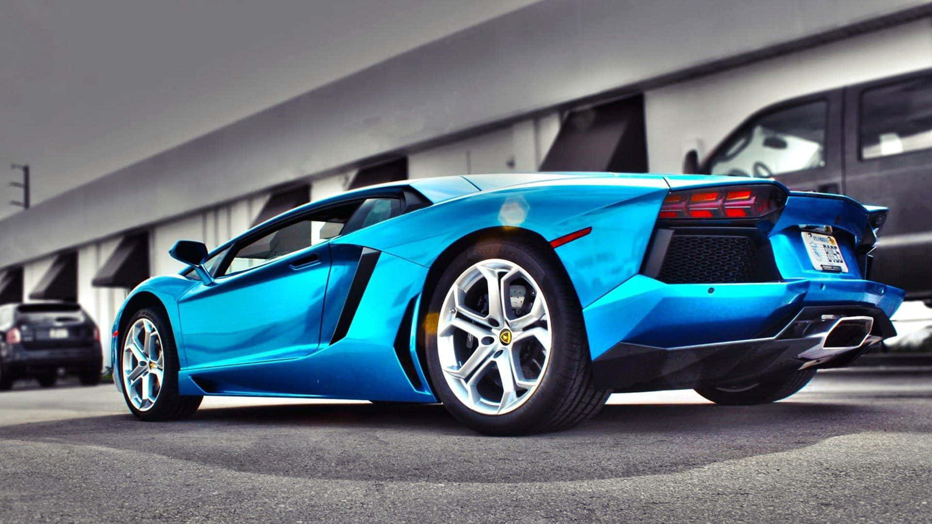 Cool Car Blue Lamborghini Aventador