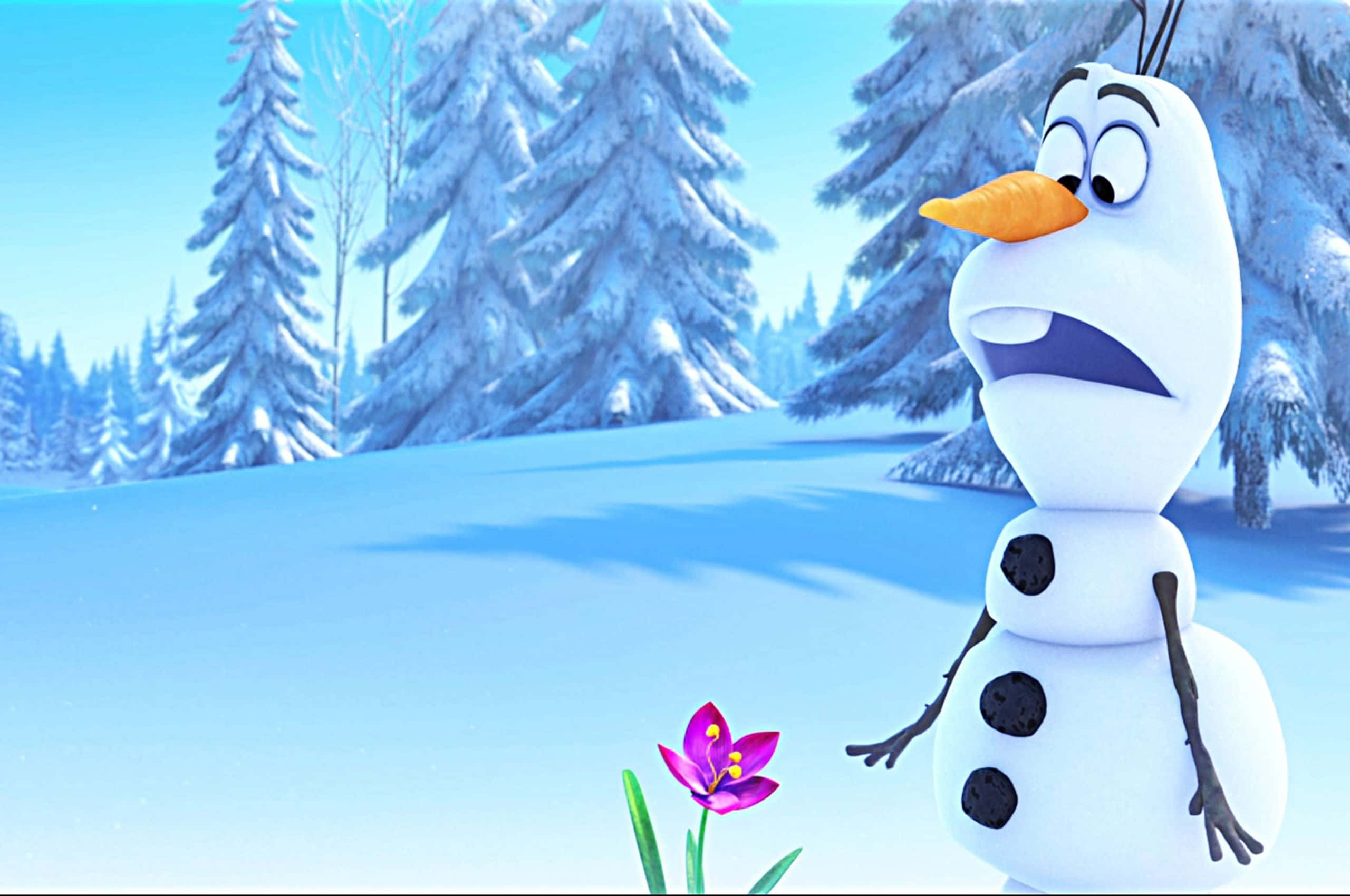 Cute Olaf The Snowman Enjoying A Beautiful Day