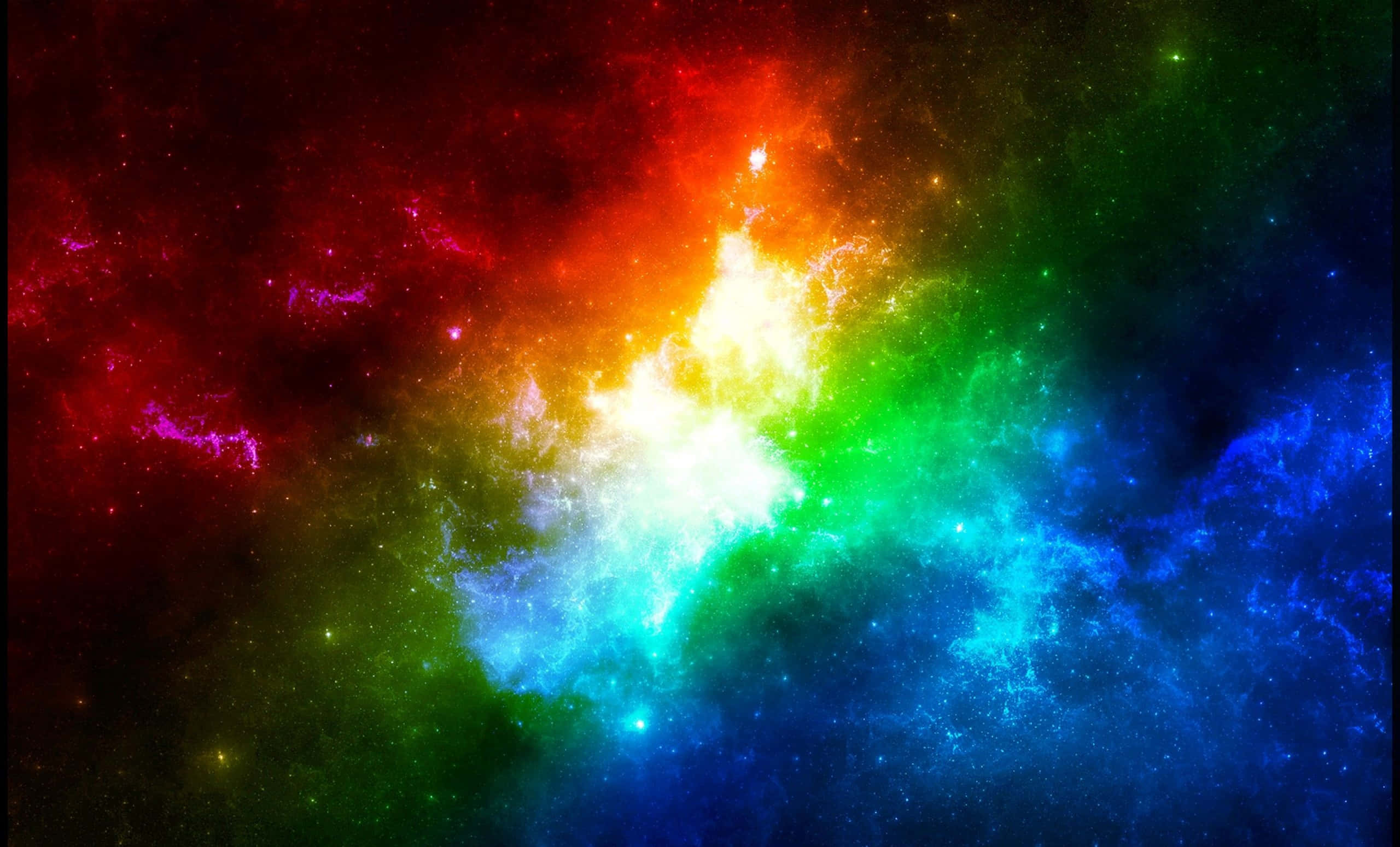 Digital Art Ranibow Cool Colored Nebula Abstract