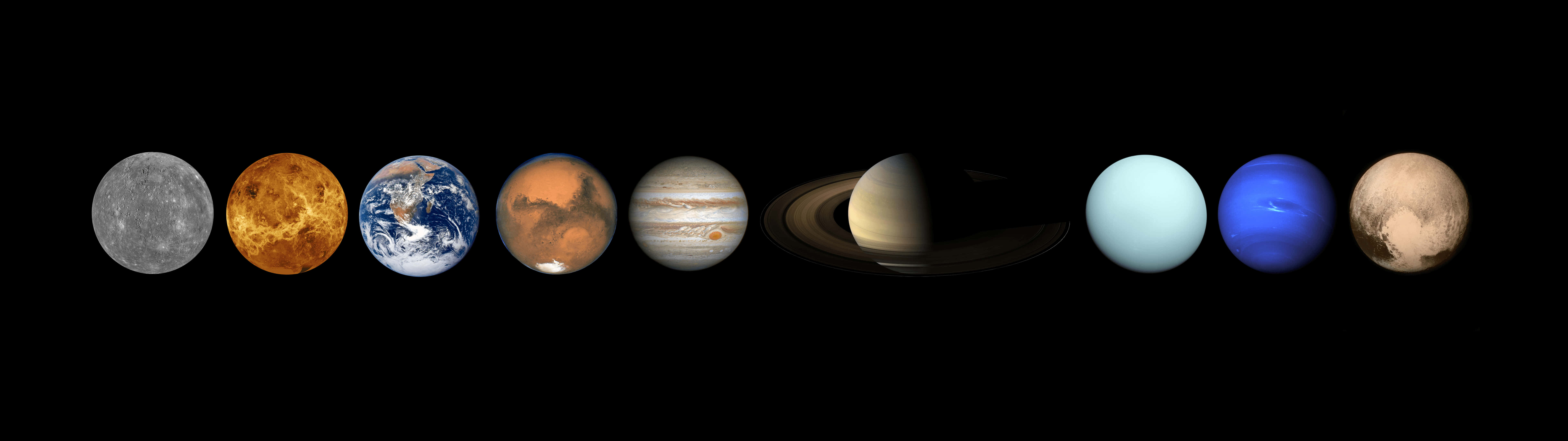 Dual Screen Space Solar System With Nine Planets