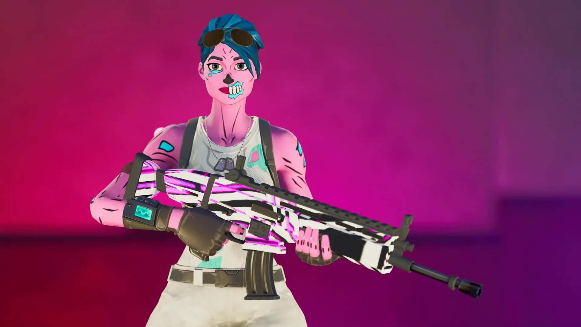 Fortnite Pink Ghoul Trooper With Rifle