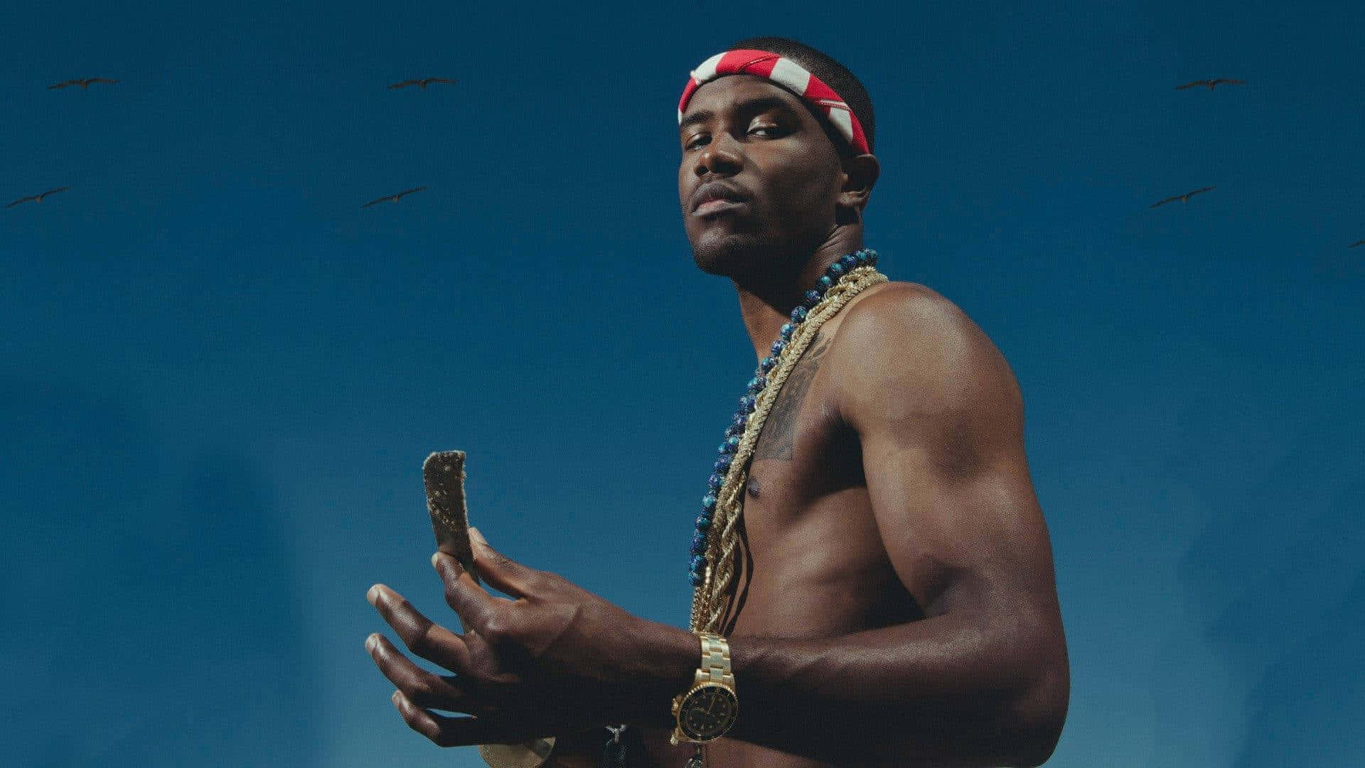 Frank Ocean Typing Away On A Laptop