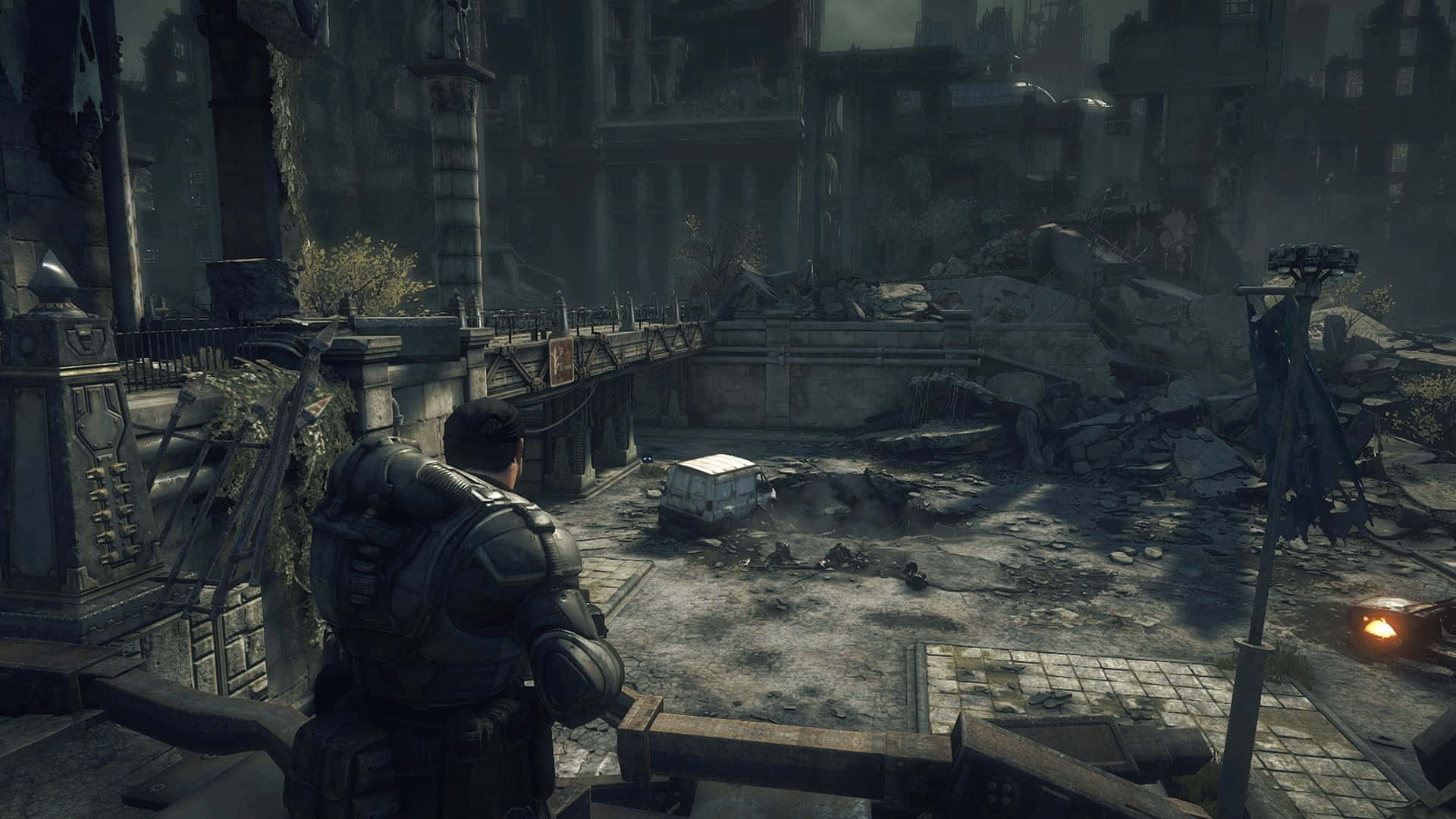 Gears Of War U E_ Dystopian Battlefield Scene
